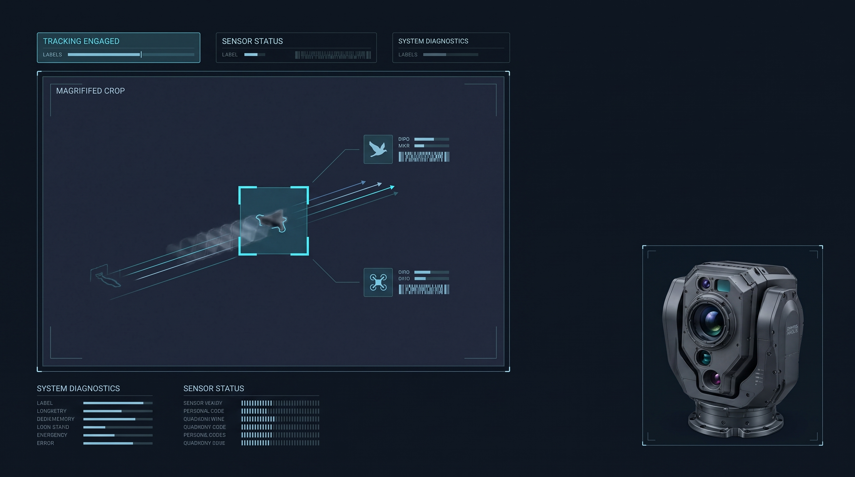 Illustrative interface showing assessment of a distant airborne object